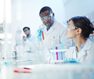 Three People Working in a Lab